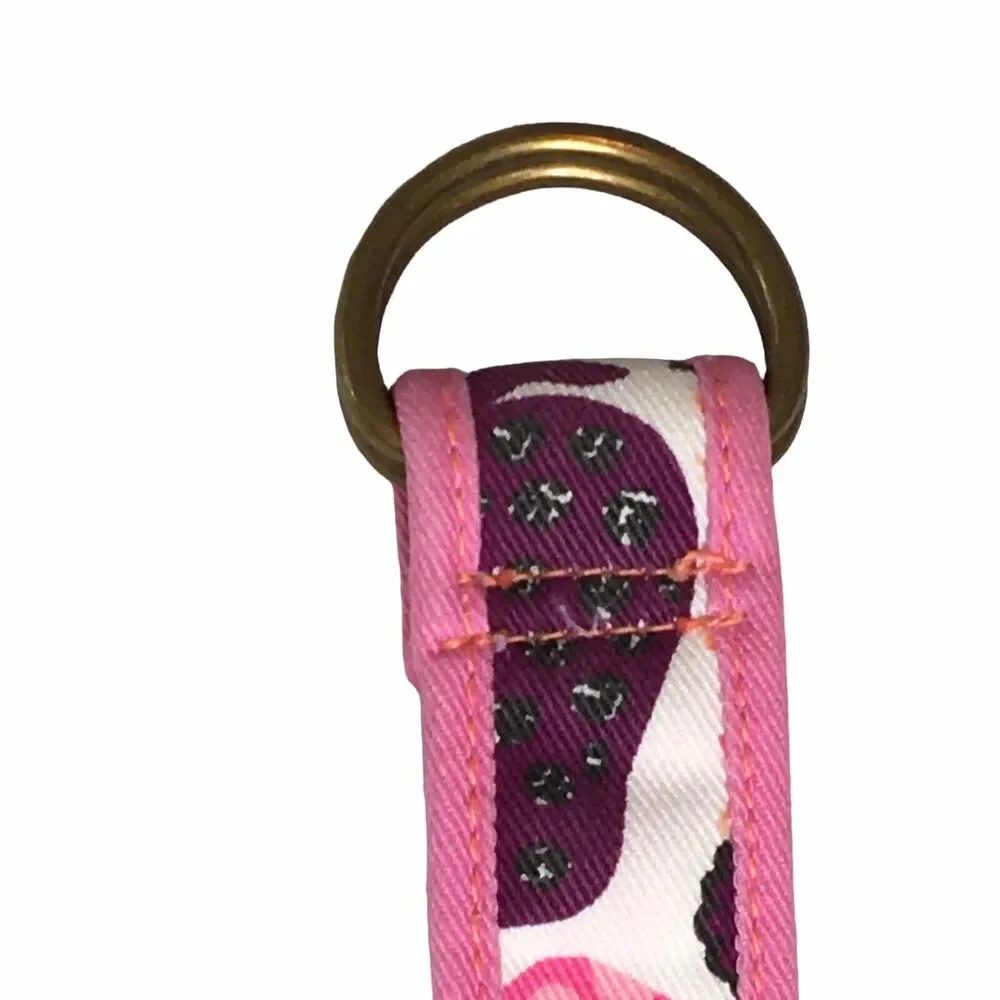 Hot Pink Belt Womens Large Barbie Core Preppy Double D Ring Summer‎ Fruit Canvas